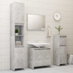 vidaXL Dulap de baie, gri beton, 30x30x95 cm, lemn prelucrat