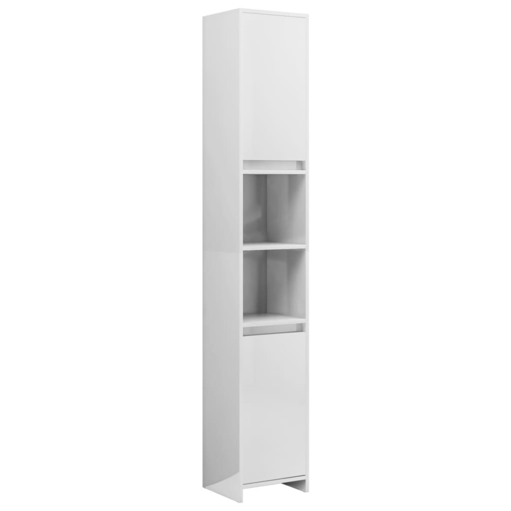 vidaXL Dulap de baie, alb extralucios, 30x30x183,5 cm, lemn prelucrat