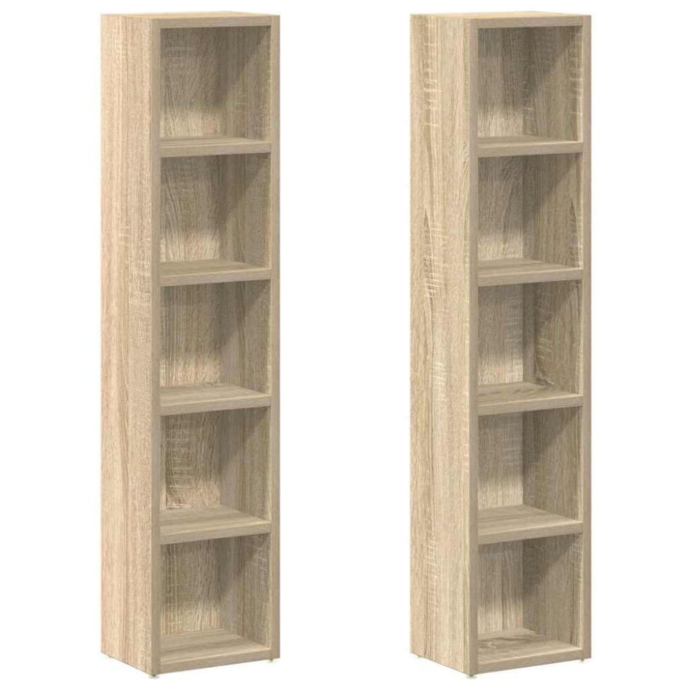 vidaXL Dulapuri CD-uri, 2 buc., stejar Sonoma, 21x16x93,5 cm, PAL
