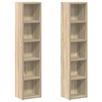 vidaXL Dulapuri CD-uri, 2 buc., stejar Sonoma, 21x16x93,5 cm, PAL