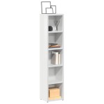 vidaXL Dulapuri CD-uri, 2 buc. alb extralucios, 21 x 16 x 93,5 cm, PAL