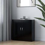 vidaXL Bibliotecă, negru, 82,5x30,5x80 cm, lemn prelucrat vidaXL Bibliotecă, negru, 82,5x30,5x80 cm, lemn prelucrat