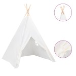 vidaXL Cort de copii teepee cu geantă piersică, alb, 120x120x150 cm, vidaXL Cort de copii teepee cu geantă piersică, alb, 120x120x150 cm,