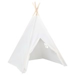 vidaXL Cort de copii teepee cu geantă piersică, alb, 120x120x150 cm, vidaXL Cort de copii teepee cu geantă piersică, alb, 120x120x150 cm,
