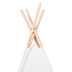 vidaXL Cort de copii teepee cu geantă piersică, alb, 120x120x150 cm, vidaXL Cort de copii teepee cu geantă piersică, alb, 120x120x150 cm,