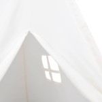vidaXL Cort de copii teepee cu geantă piersică, alb, 120x120x150 cm, vidaXL Cort de copii teepee cu geantă piersică, alb, 120x120x150 cm,