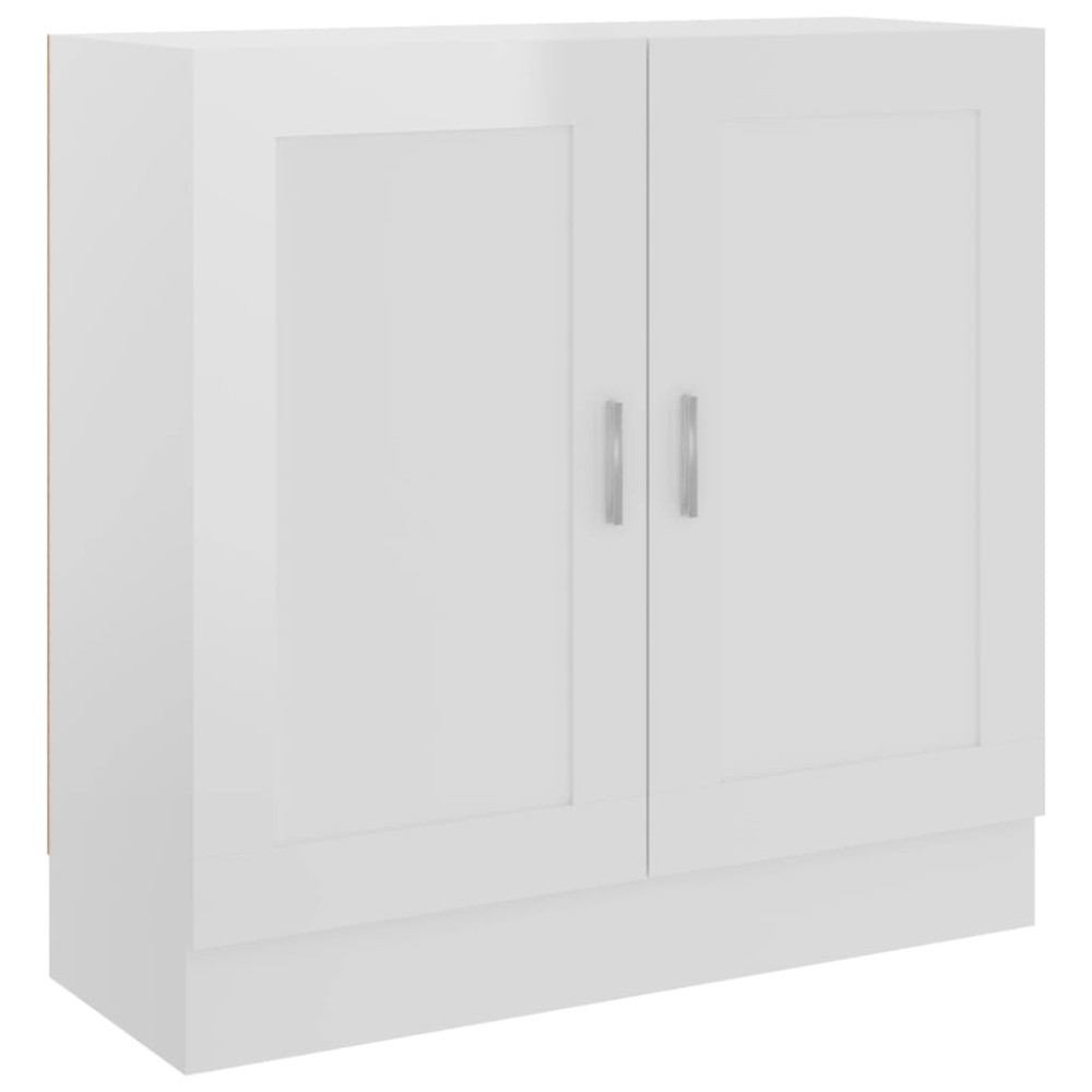 vidaXL Bibliotecă, alb extralucios, 82,5x30,5x80 cm, lemn prelucrat