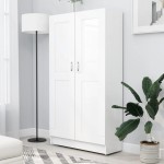 vidaXL Bibliotecă, alb, 82,5 x 30,5 x 150 cm, lemn prelucrat vidaXL Bibliotecă, alb, 82,5 x 30,5 x 150 cm, lemn prelucrat
