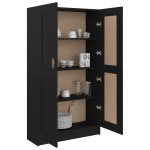 vidaXL Bibliotecă, negru, 82,5x30,5x150 cm, lemn prelucrat vidaXL Bibliotecă, negru, 82,5x30,5x150 cm, lemn prelucrat