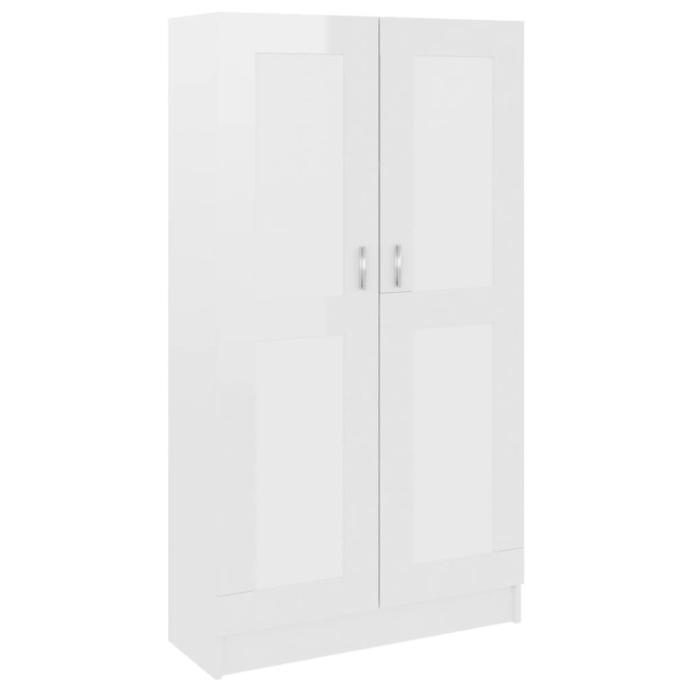 vidaXL Bibliotecă, alb extralucios, 82,5x30,5x150 cm, lemn prelucrat