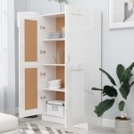 vidaXL Bibliotecă, alb extralucios, 82,5x30,5x150 cm, lemn prelucrat vidaXL Bibliotecă, alb extralucios, 82,5x30,5x150 cm, lemn prelucrat