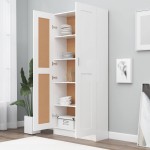 vidaXL Bibliotecă, alb, 82,5x30,5x185,5 cm, lemn prelucrat vidaXL Bibliotecă, alb, 82,5x30,5x185,5 cm, lemn prelucrat