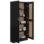vidaXL Bibliotecă, negru, 82,5x30,5x185,5 cm, lemn prelucrat vidaXL Bibliotecă, negru, 82,5x30,5x185,5 cm, lemn prelucrat