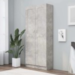 vidaXL Bibliotecă, gri beton, 82,5 x 30,5 x 185,5 cm, lemn prelucrat vidaXL Bibliotecă, gri beton, 82,5 x 30,5 x 185,5 cm, lemn prelucrat