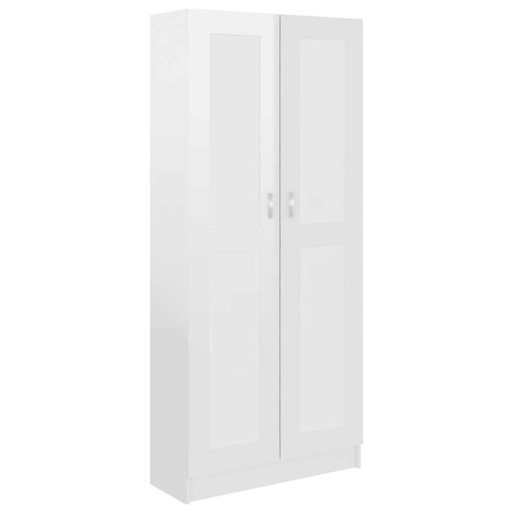 vidaXL Bibliotecă, alb extralucios, 82,5x30,5x185,5 cm, lemn prelucrat