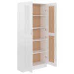 vidaXL Bibliotecă, alb extralucios, 82,5x30,5x185,5 cm, lemn prelucrat