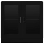 vidaXL Dulap cu vitrină, negru, 82,5x30,5x80 cm, lemn prelucrat vidaXL Dulap cu vitrină, negru, 82,5x30,5x80 cm, lemn prelucrat