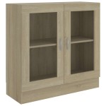 vidaXL Dulap cu vitrină, stejar sonoma 82,5x30,5x80 cm lemn prelucrat vidaXL Dulap cu vitrină, stejar sonoma 82,5x30,5x80 cm lemn prelucrat