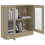 vidaXL Dulap cu vitrină, stejar sonoma 82,5x30,5x80 cm lemn prelucrat vidaXL Dulap cu vitrină, stejar sonoma 82,5x30,5x80 cm lemn prelucrat