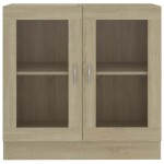 vidaXL Dulap cu vitrină, stejar sonoma 82,5x30,5x80 cm lemn prelucrat vidaXL Dulap cu vitrină, stejar sonoma 82,5x30,5x80 cm lemn prelucrat