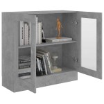 vidaXL Dulap cu vitrină, gri beton, 82,5x30,5x80 cm, lemn prelucrat vidaXL Dulap cu vitrină, gri beton, 82,5x30,5x80 cm, lemn prelucrat
