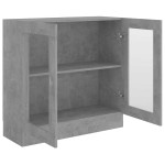 vidaXL Dulap cu vitrină, gri beton, 82,5x30,5x80 cm, lemn prelucrat vidaXL Dulap cu vitrină, gri beton, 82,5x30,5x80 cm, lemn prelucrat