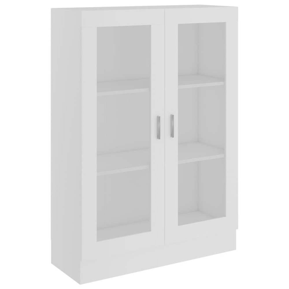 vidaXL Dulap cu vitrină, alb, 82,5 x 30,5 x 115 cm, lemn prelucrat