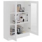 vidaXL Dulap cu vitrină, alb, 82,5 x 30,5 x 115 cm, lemn prelucrat vidaXL Dulap cu vitrină, alb, 82,5 x 30,5 x 115 cm, lemn prelucrat