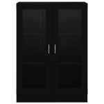 vidaXL Dulap cu vitrină, negru, 82,5x30,5x115 cm, lemn prelucrat vidaXL Dulap cu vitrină, negru, 82,5x30,5x115 cm, lemn prelucrat