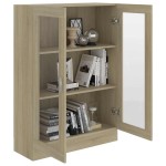vidaXL Dulap cu vitrină stejar sonoma 82,5x30,5x115 cm lemn prelucrat vidaXL Dulap cu vitrină stejar sonoma 82,5x30,5x115 cm lemn prelucrat
