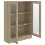 vidaXL Dulap cu vitrină stejar sonoma 82,5x30,5x115 cm lemn prelucrat vidaXL Dulap cu vitrină stejar sonoma 82,5x30,5x115 cm lemn prelucrat