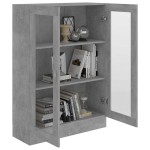 vidaXL Dulap cu vitrină, gri beton, 82,5x30,5x115 cm, lemn prelucrat vidaXL Dulap cu vitrină, gri beton, 82,5x30,5x115 cm, lemn prelucrat
