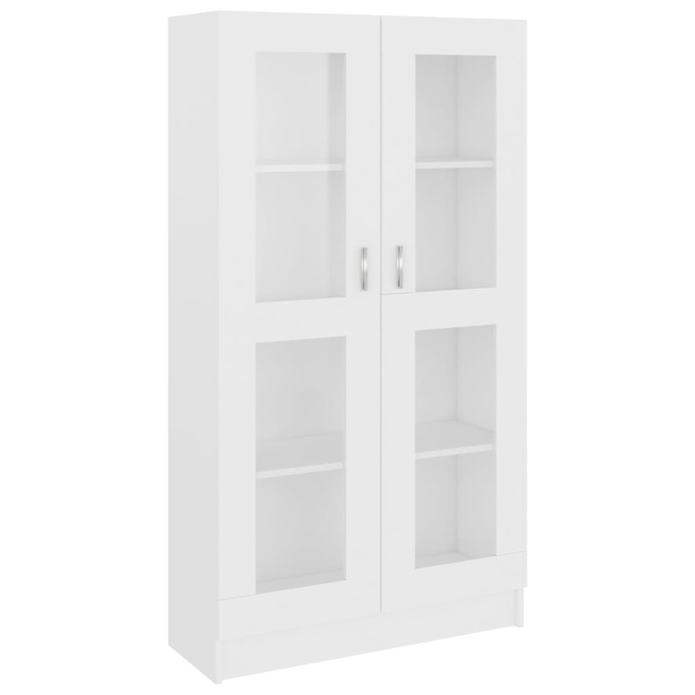 vidaXL Dulap cu vitrină, alb, 82,5x30,5x150 cm, lemn prelucrat