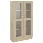vidaXL Dulap cu vitrină stejar sonoma 82,5x30,5x150 cm, lemn prelucrat vidaXL Dulap cu vitrină stejar sonoma 82,5x30,5x150 cm, lemn prelucrat