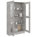 vidaXL Dulap cu vitrină, gri beton, 82,5x30,5x150 cm, lemn prelucrat vidaXL Dulap cu vitrină, gri beton, 82,5x30,5x150 cm, lemn prelucrat