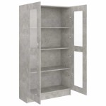 vidaXL Dulap cu vitrină, gri beton, 82,5x30,5x150 cm, lemn prelucrat vidaXL Dulap cu vitrină, gri beton, 82,5x30,5x150 cm, lemn prelucrat