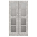 vidaXL Dulap cu vitrină, gri beton, 82,5x30,5x150 cm, lemn prelucrat vidaXL Dulap cu vitrină, gri beton, 82,5x30,5x150 cm, lemn prelucrat