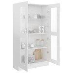 vidaXL Dulap vitrină, alb extralucios 82,5x30,5x150 cm lemn prelucrat