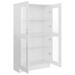 vidaXL Dulap vitrină, alb extralucios 82,5x30,5x150 cm lemn prelucrat