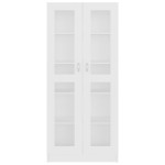 vidaXL Dulap cu vitrină, alb, 82,5 x 30,5 x 185,5 cm, lemn prelucrat vidaXL Dulap cu vitrină, alb, 82,5 x 30,5 x 185,5 cm, lemn prelucrat