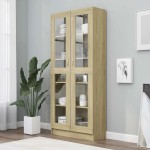 vidaXL Dulap vitrină, stejar sonoma 82,5x30,5x185,5 cm lemn prelucrat