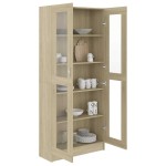 vidaXL Dulap vitrină, stejar sonoma 82,5x30,5x185,5 cm lemn prelucrat