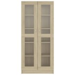 vidaXL Dulap vitrină, stejar sonoma 82,5x30,5x185,5 cm lemn prelucrat