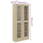 vidaXL Dulap vitrină, stejar sonoma 82,5x30,5x185,5 cm lemn prelucrat