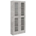 vidaXL Dulap cu vitrină, gri beton, 82,5x30,5x185,5 cm, lemn prelucrat vidaXL Dulap cu vitrină, gri beton, 82,5x30,5x185,5 cm, lemn prelucrat