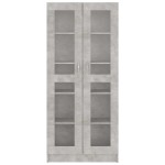 vidaXL Dulap cu vitrină, gri beton, 82,5x30,5x185,5 cm, lemn prelucrat vidaXL Dulap cu vitrină, gri beton, 82,5x30,5x185,5 cm, lemn prelucrat