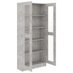 vidaXL Dulap cu vitrină, gri beton, 82,5x30,5x185,5 cm, lemn prelucrat vidaXL Dulap cu vitrină, gri beton, 82,5x30,5x185,5 cm, lemn prelucrat