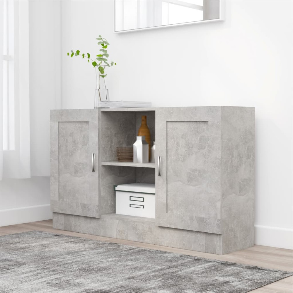 vidaXL Dulap, gri beton, 120x30,5x70 cm, lemn prelucrat