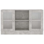 vidaXL Dulap cu vitrină, gri beton, 120x30,5x70 cm, lemn prelucrat