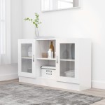 vidaXL Dulap vitrină, alb extralucios, 120x30,5x70 cm, lemn prelucrat